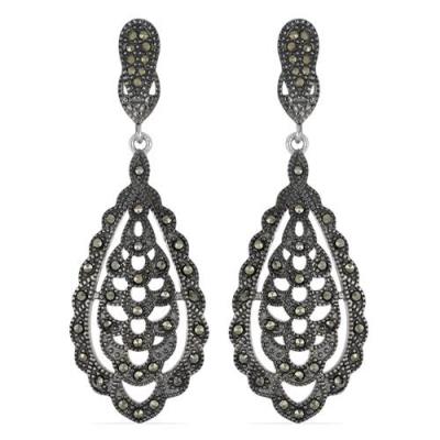 BUY 925 STERLING SILVER NATURAL AUSTRIAN MARCASITE GEMSTONE  EARRINGS – BULK JEWELRY SUPPLIER & MANUFACTURER